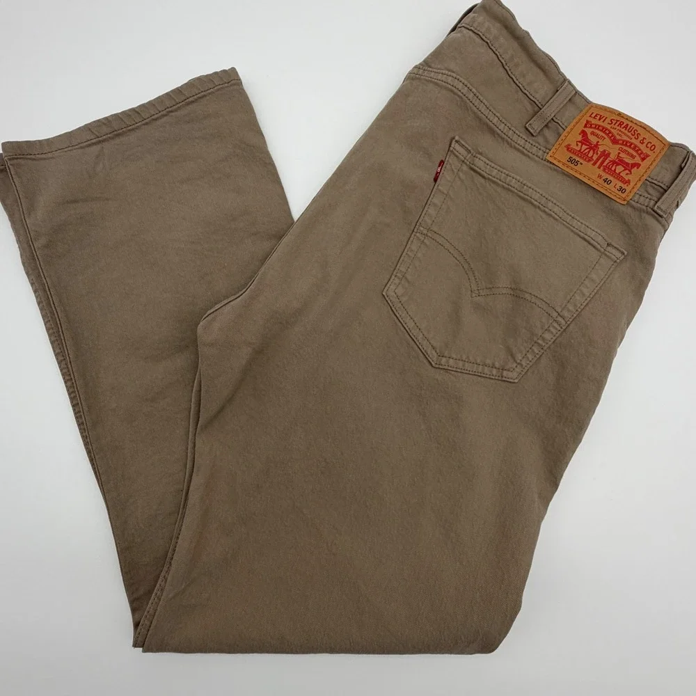 Levis 505 Regular Fit Straight Leg Jeans Mens 40x30 Brown 00505-2310‎